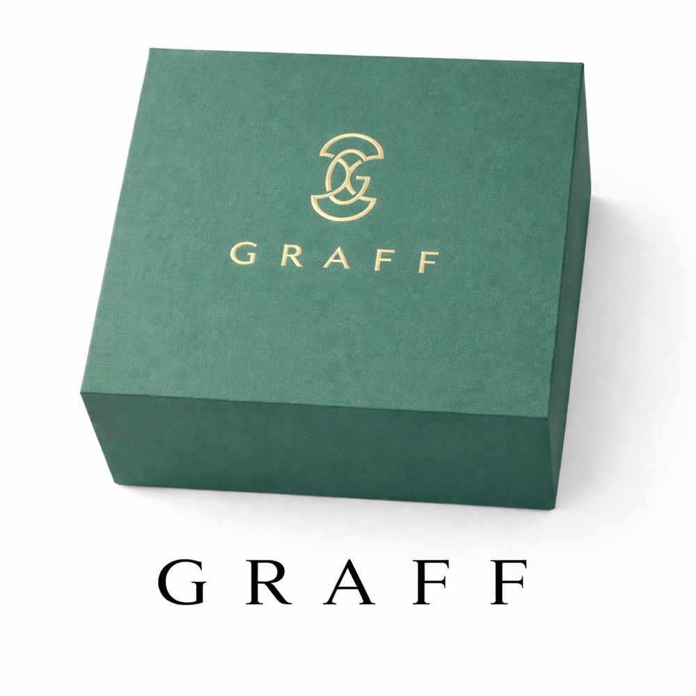 AUTHENTIC GRAFF Jewelry Box Green Gold Logo Luxury Packaging RARE NWOT